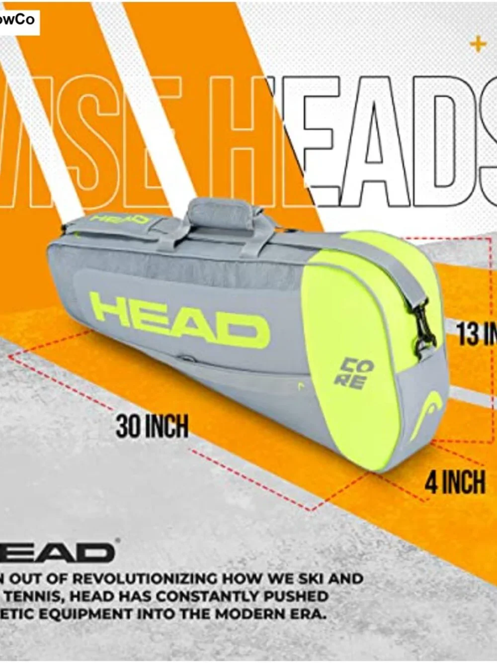 Tennis Racquet Bag Holds 3 Racquets Adjustable Strap Heavy-Duty Polyester